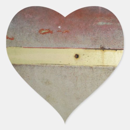 Faded Green Red Blue  Yellow rusted Heart Sticker