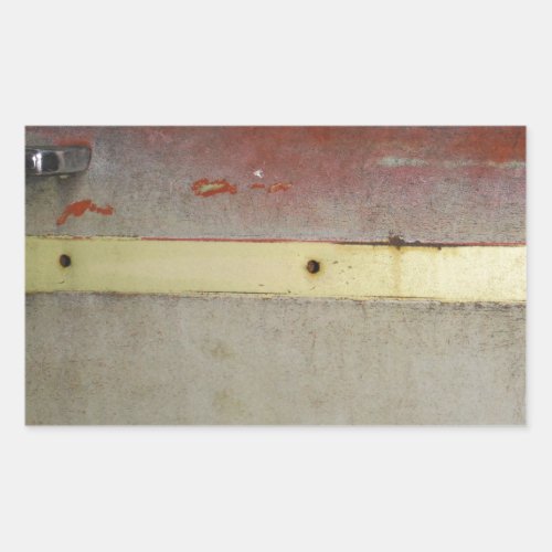 Faded Green Red Blue  Yellow rusted Rectangular Sticker