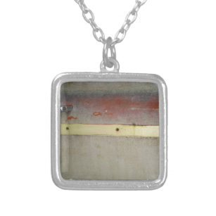 Faded Green, Red, Blue & Yellow rusted Silver Plated Necklace