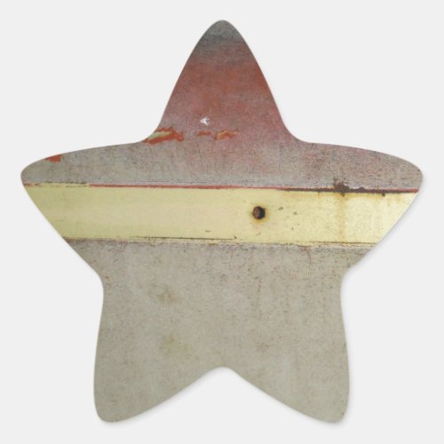 Faded Green Red Blue  Yellow rusted Star Sticker