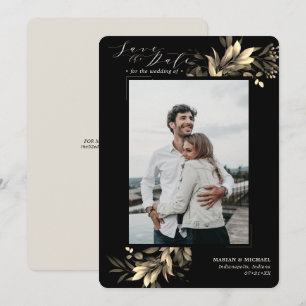 Faded Greenery Back and Taupe Wedding Save The Date