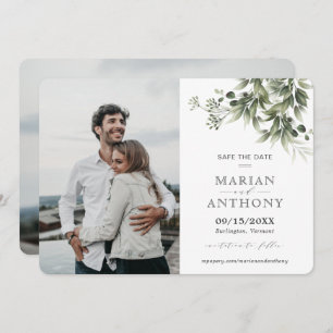 Faded Greenery Eucalyptus Save The Date