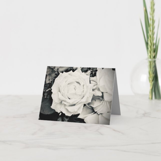 Faded Grey Rose Card (Front)