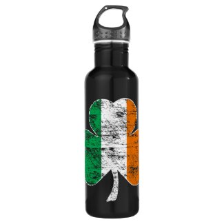 Faded Irish Flag Shamrock 24oz Water Bottle