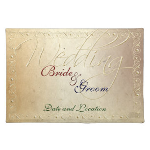 Faded Ivory Embossed Effect Wedding Placemat