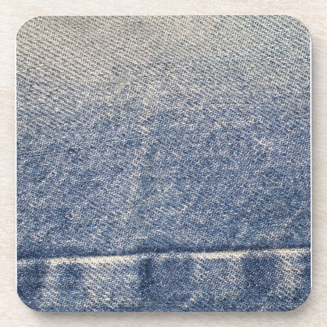 Faded Jeans / Denim Fabric Drink Coaster (Front)
