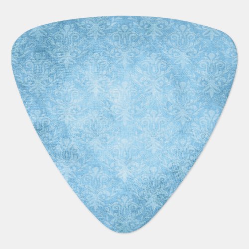 Faded Light Blue Damask Guitar Pick