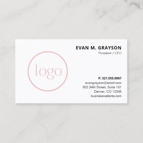 Faded Logo Black and White Professional  Simple Business Card