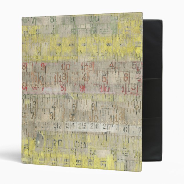 Faded Measuring Tape Background 3 Ring Binder (Front/Inside)