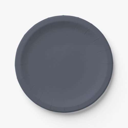 Faded Navy Solid Color Paper Plates