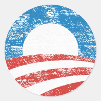 Faded Obama Logo Classic Round Sticker by zarenmusic at Zazzle
