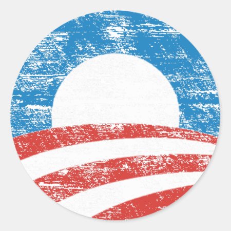 Faded Obama Logo Classic Round Sticker