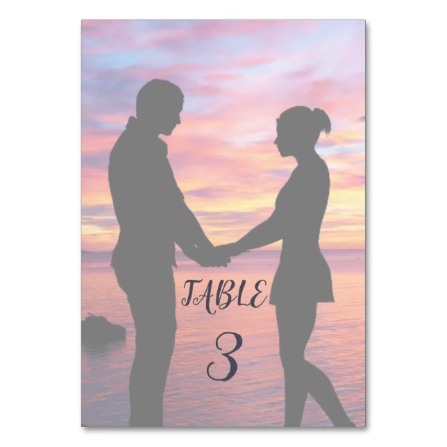 Faded Opaque Wedding Photo✨  Beautiful Misty Table Number (Front)