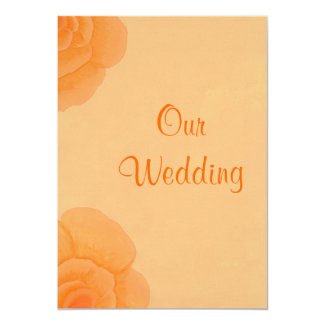 Faded Orange Roses, Custom Wedding Invitations