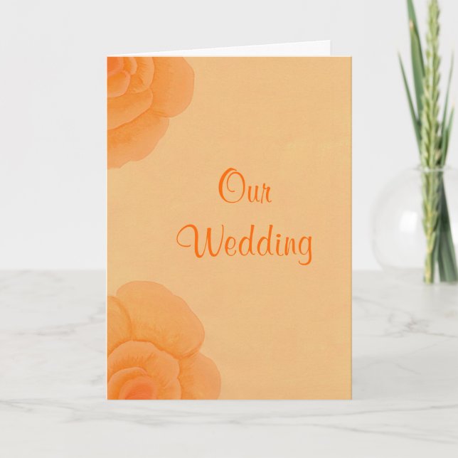 Faded Orange Roses Wedding Invitations, Flowers Invitation (Front)