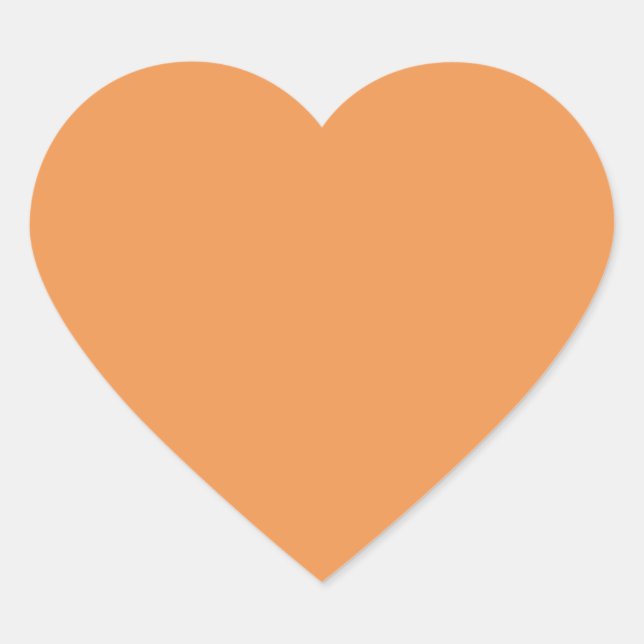  Faded orange (solid color)  Heart Sticker (Front)