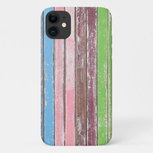 faded paint on rustic wood iPhone 11 case