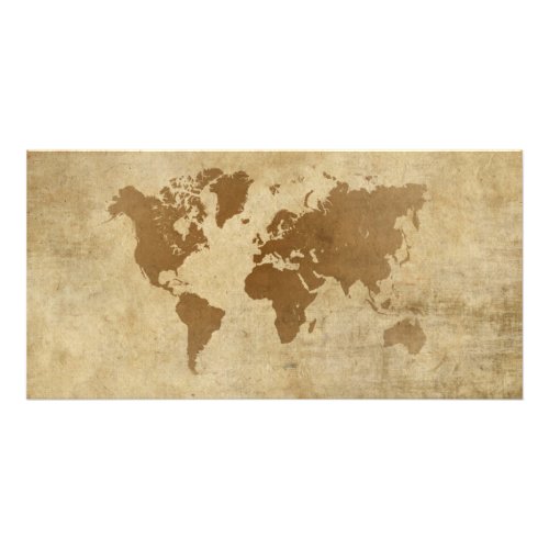 Faded Parchment World Map Photo Print
