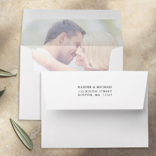 Faded Photo Pre-Printed Return Address 5x7 Envelope
