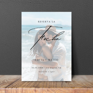 Faded Photo Reserva La Fecha Spanish Beach Wedding Save The Date