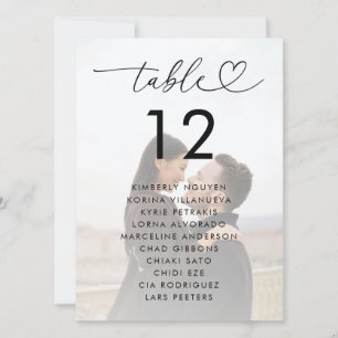 Faded Photo Seating Chart 5.5' x 7.5' Wedding Sign Invitation