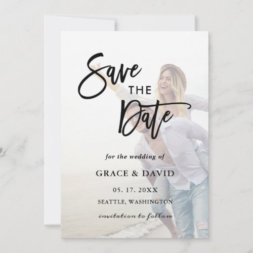 Faded Photo Wedding Save the Date Flat Card