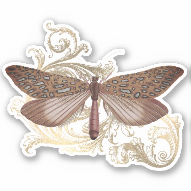 Faded Pink Butterfly  Sticker (Front)