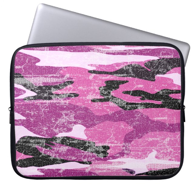 Faded Pink Camo Laptop Sleeve (Front)