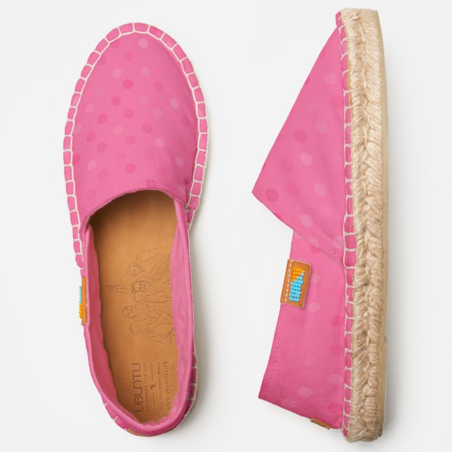 faded pink polka dots espadrilles (Side)