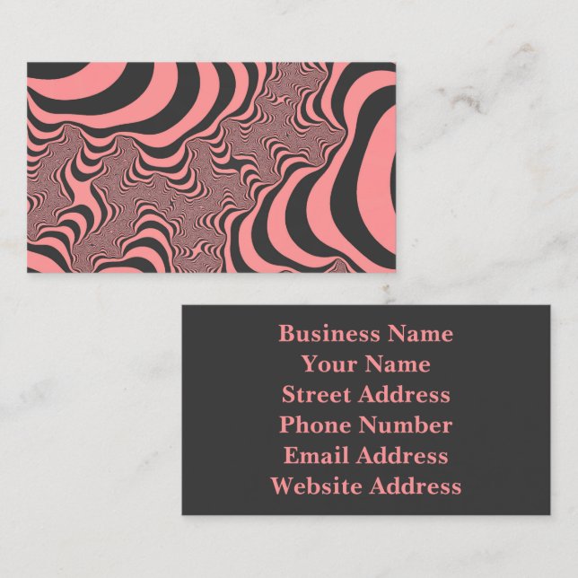 Faded Pink Zebra Stripes Business Card (Front/Back)
