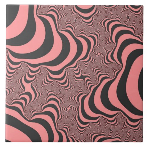 Faded Pink Zebra Stripes Ceramic Tile