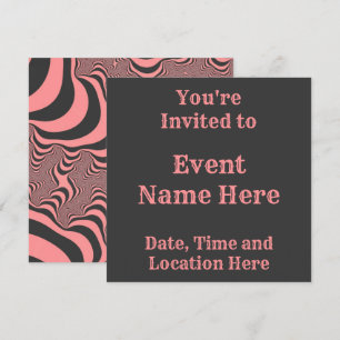 Faded Pink Zebra Stripes Invitation