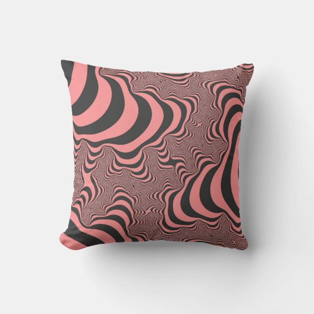 Faded Pink Zebra Stripes Throw Pillow (Front)