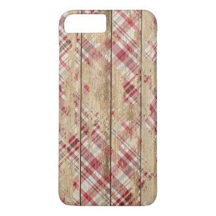 Faded Plaid and Wood iPhone 8 Plus/7 Plus Case