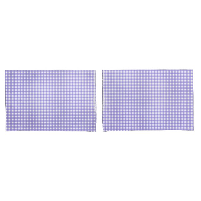 Faded Purple and White Gingham Pattern Pillow Case (Front-Set)