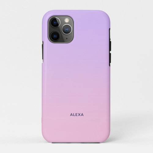 Faded purple to pink ombre iPhone 11 pro case