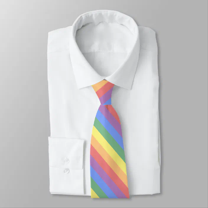 Retro Rainbow Skinny Tie Gay Pride