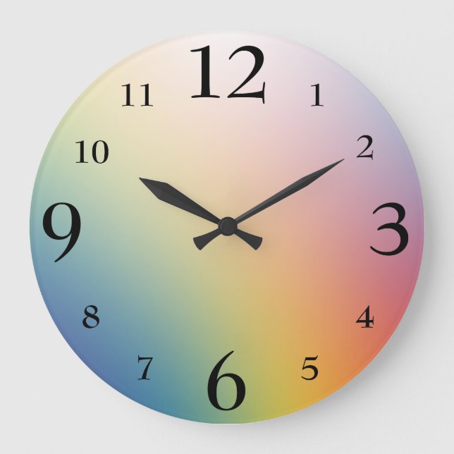 Faded Rainbow Gradient Large Clock (Front)