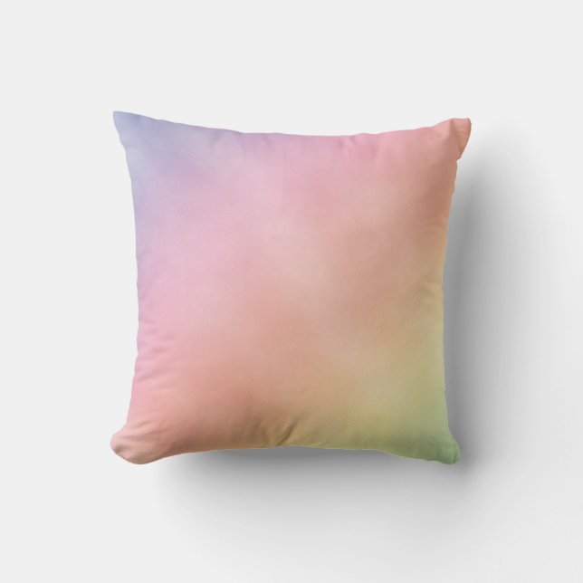 Faded Rainbow Wash Throw Pillow (Front)