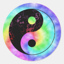 Faded Rainbow Yin Yang Sticker
