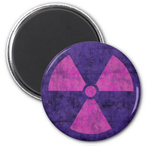 Faded Red and Purple Radiation Symbol Magnet