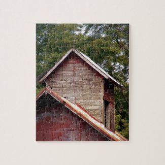 Faded Red Barn Cupola Jigsaw Puzzle