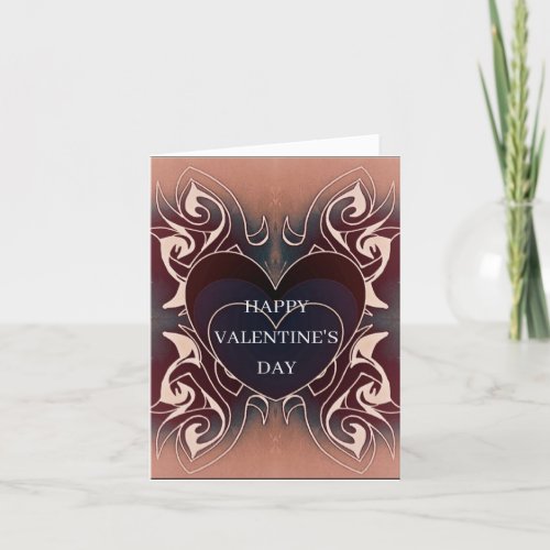 Faded Red Folded Valentines Day Card