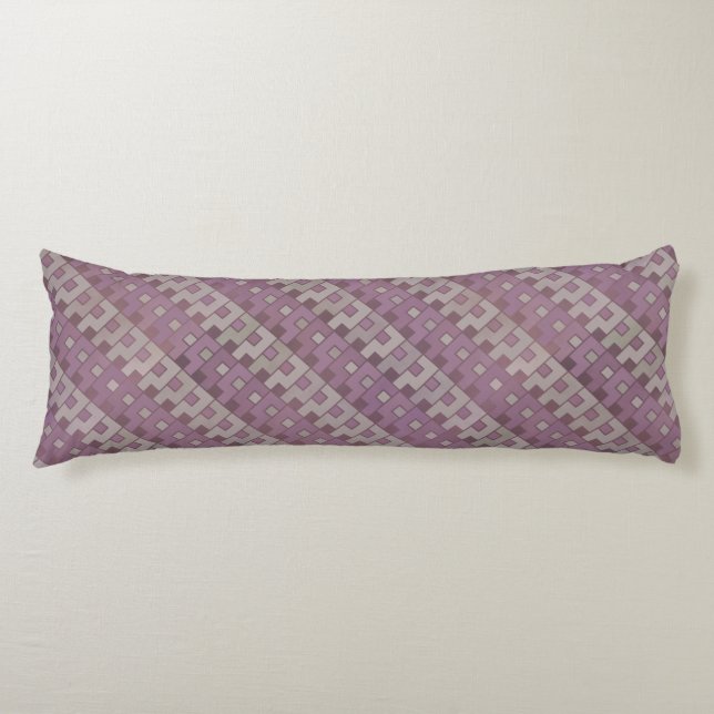 Faded Red Geometric Pattern Body Pillow (Front)
