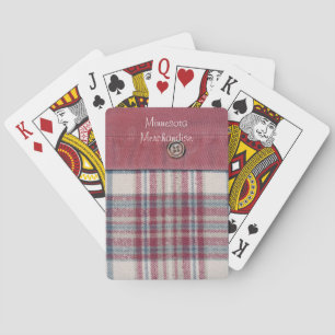 Faded Red Plaid Poker Cards