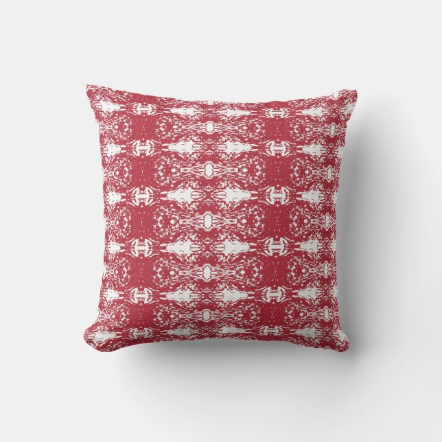 Faded Red Scribble Throw Pillow (Front)