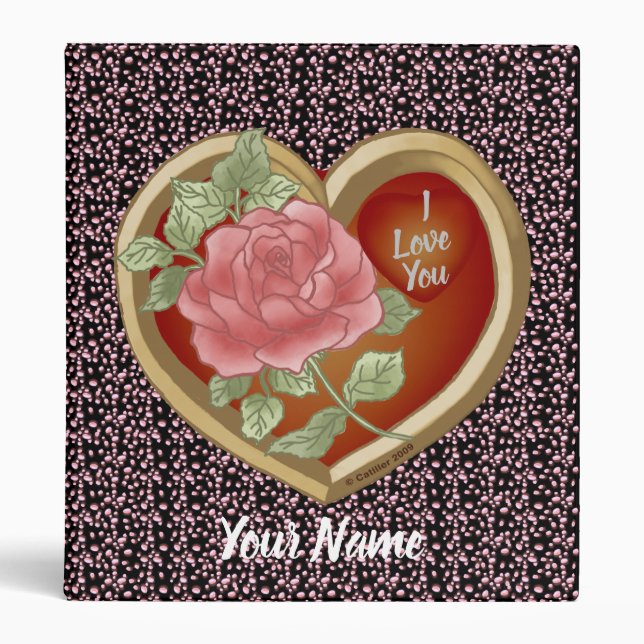 Faded Rose Heart custom binders (Front)