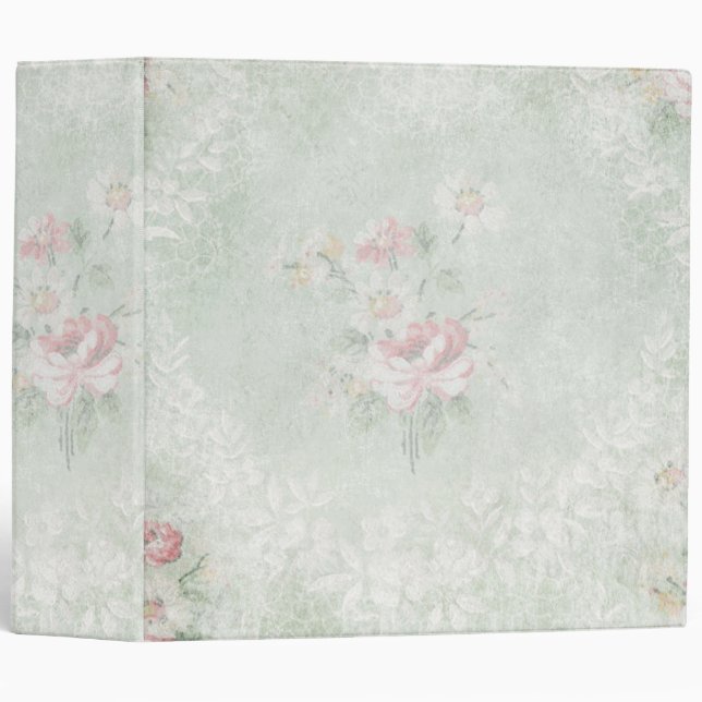 Faded Roses Shabby Vintage Design Binder (Front/Spine)