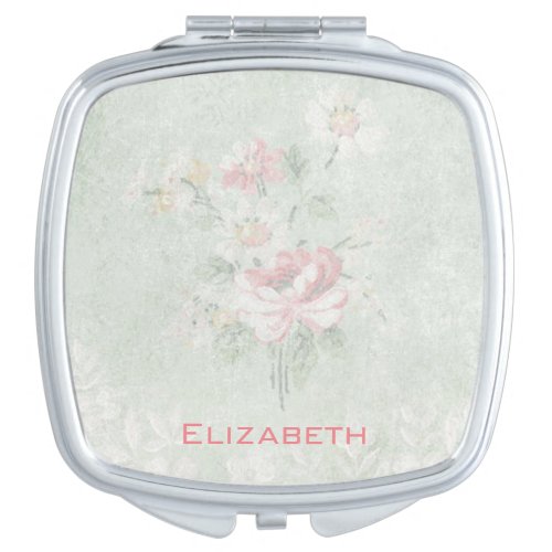 Faded Roses Shabby Vintage Design Personalize Mirror For Makeup