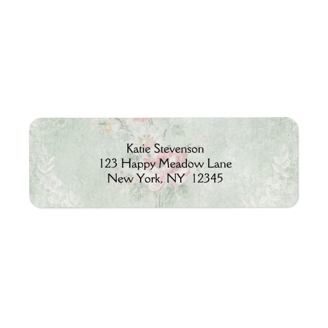 Faded Roses Vintage Design Label (Front)